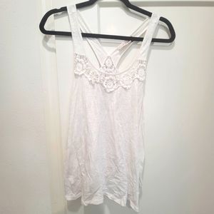 SO Small White Lace Back Tanktop